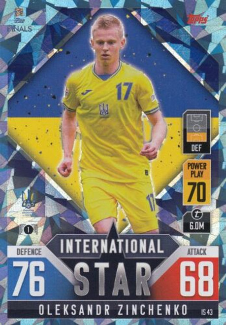 #IS43 Oleksandr Zinchenko (Ukraine) Match Attax 101 2022 BLUE CRYSTAL PARALLEL