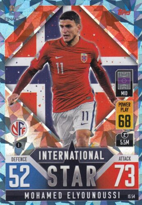 #IS54 Mohamed Elyounoussi (Norway) Match Attax 101 2022 BLUE CRYSTAL PARALLEL