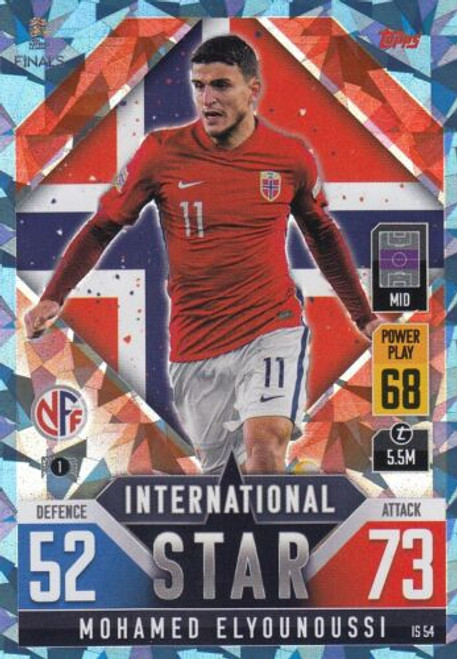 IS054 - Mohamed Elyounoussi (Norway) - CRYSTAL PARALLEL (INTERNATIONAL STAR) - Topps Match Attax 101 2022 (Nations League)
