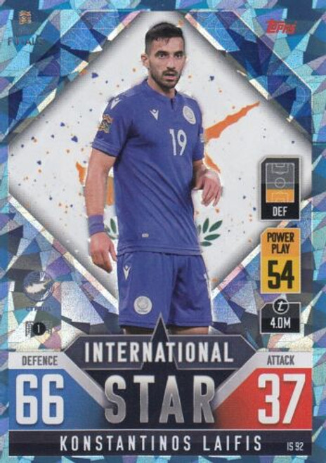 IS092 - Konstantinos Laifis (Cyprus) - CRYSTAL PARALLEL (INTERNATIONAL STAR) - Topps Match Attax 101 2022 (Nations League)