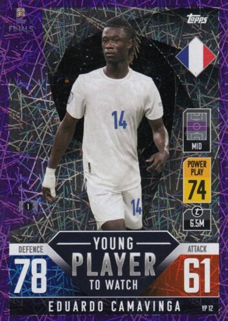 #YP12 Eduardo Camavinga (France) Match Attax 101 2022 PURPLE PARALLEL