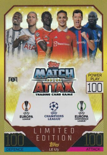 LEU3 - Title Card (Paul Pogba, Richarlison, Sadio Mane, Antony, Robert Lewandowski & Romelu Lukaku) - LIMITED EDITION (UPDATE - FESTIVE) - Topps Match Attax 2022/23