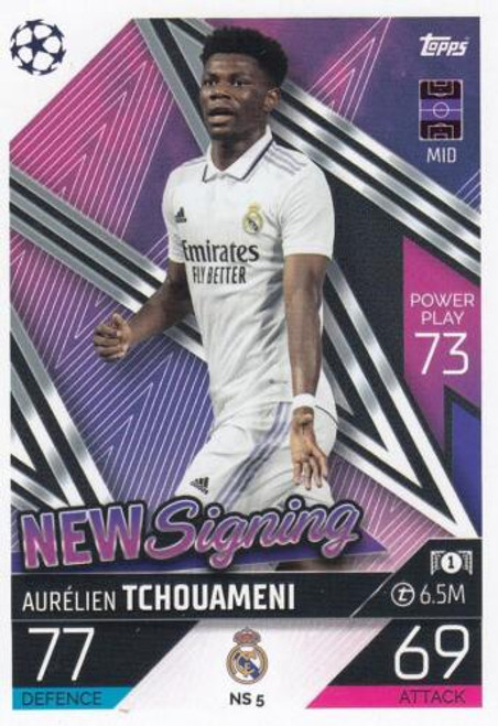 #NS5 Aurelien Tchouameni (Real Madrid) Match Attax Champions League 2022/23 UPDATE CARD