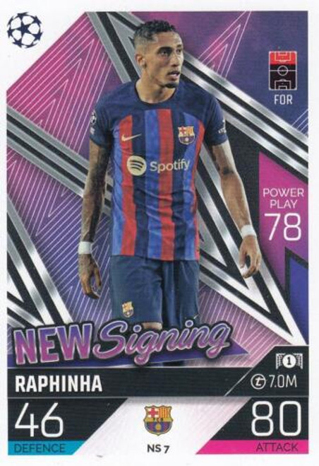 #NS7 Raphinha (FC Barcelona) Match Attax Champions League 2022/23 UPDATE CARD