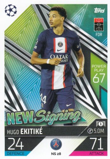 #NS28 Hugo Ekitike (Paris Saint-Germain) Match Attax Champions League 2022/23 UPDATE CARD