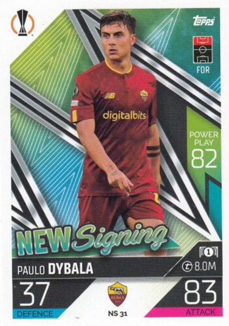 #NS31 Paulo Dybala (AS Roma) Match Attax Champions League 2022/23 UPDATE CARD