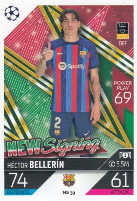 #NS39 Hector Bellerin (FC Barcelona) Match Attax Champions League 2022/23 UPDATE CARD