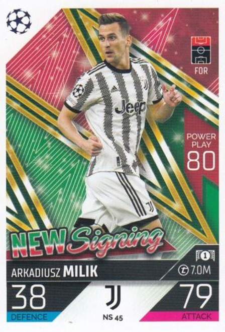 NS045 - Arkadiusz Milik (Juventus) - NEW SIGNING (UPDATE) - Topps Match Attax 2022/23