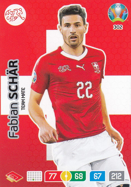 #302 Fabian Schar (Switzerland) Adrenalyn XL Euro 2020