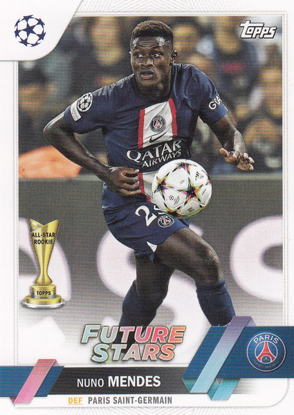 #26 Nuno Mendes (Paris Saint-Germain) Topps UCC Flagship 2022/23