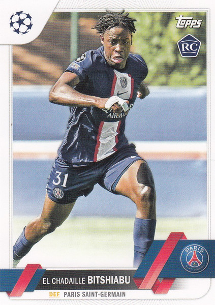 #61 El Chadaille Bitshiabu (Paris Saint-Germain) Topps UCC Flagship 2022/23