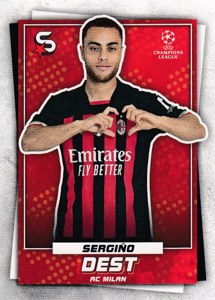 #67 Sergiño Dest (AC Milan) Topps UEFA Football Superstars 2022/23