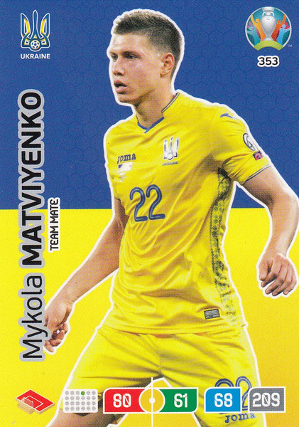 #353 Mykola Matviyenko (Ukraine) Adrenalyn XL Euro 2020