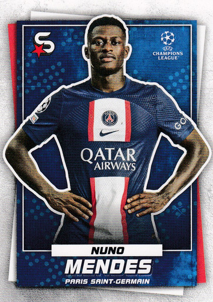 #129 Nuno Mendes (Paris Saint-Germain) Topps UEFA Football Superstars 2022/23