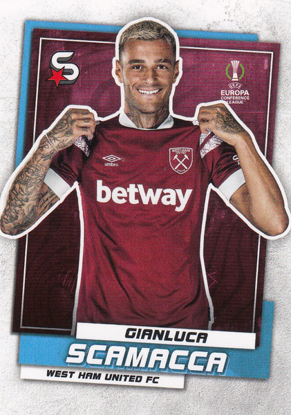 #187 Gianluca Scamacca (West Ham United) Topps UEFA Football Superstars 2022/23