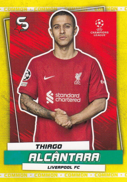 #14 Thiago Alcântara (Liverpool) Topps UEFA Football Superstars 2022/23 COMMON CARD