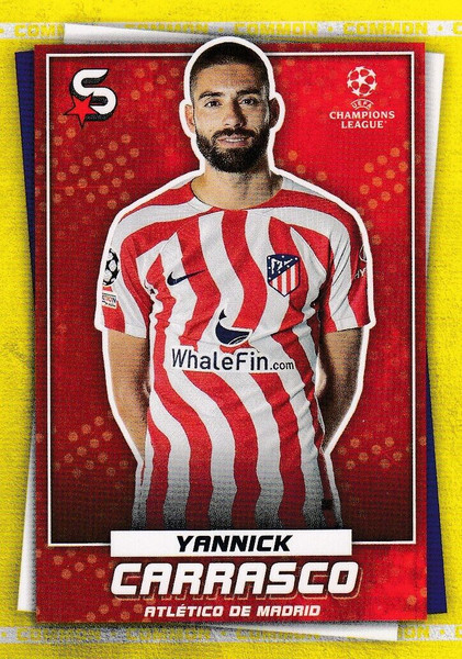 #62 Yannick Carrasco (Atlético de Madrid) Topps UEFA Football Superstars 2022/23 COMMON CARD