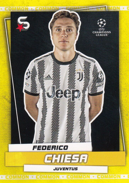 #92 Federico Chiesa (Juventus) Topps UEFA Football Superstars 2022/23 COMMON CARD