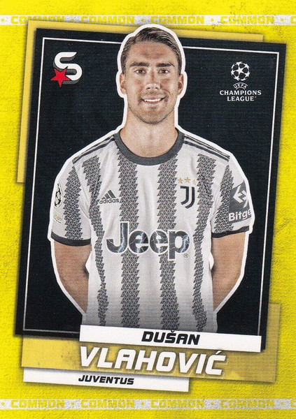 #93 Dusan Vlahovic (Juventus) Topps UEFA Football Superstars 2022/23 COMMON CARD