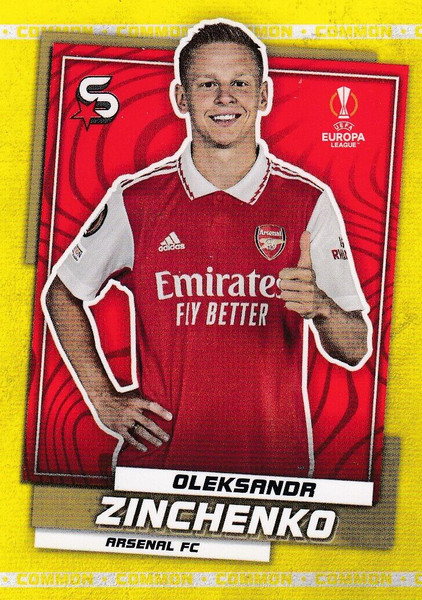 #160 Oleksandr Zinchenko (Arsenal) Topps UEFA Football Superstars 2022/23 COMMON CARD