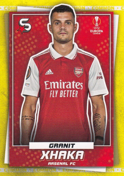 #161 Granit Xhaka (Arsenal) Topps UEFA Football Superstars 2022/23 COMMON CARD