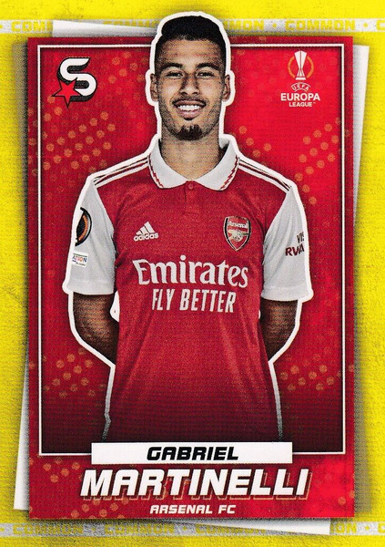 #164 Gabriel Martinelli (Arsenal) Topps UEFA Football Superstars 2022/23 COMMON CARD