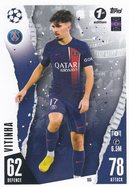#185 Vitinha (Paris Saint-Germain) Match Attax Champions League 2023/24 1st EDITION