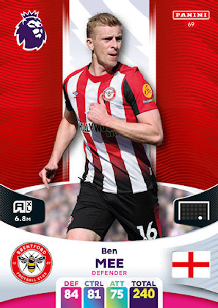 #69 Ben Mee (Brentford) Adrenalyn XL Premier League 2024