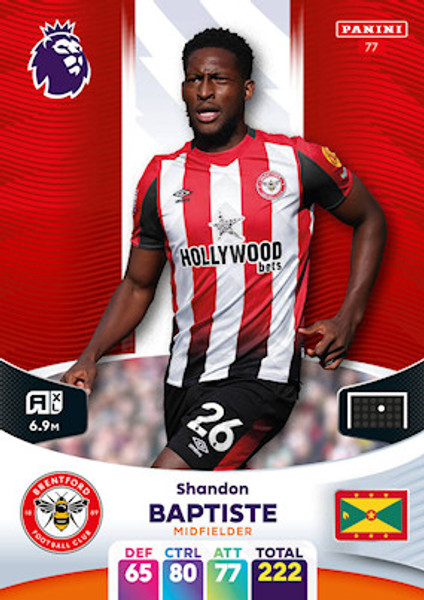 #77 Shandon Baptiste (Brentford) Adrenalyn XL Premier League 2024