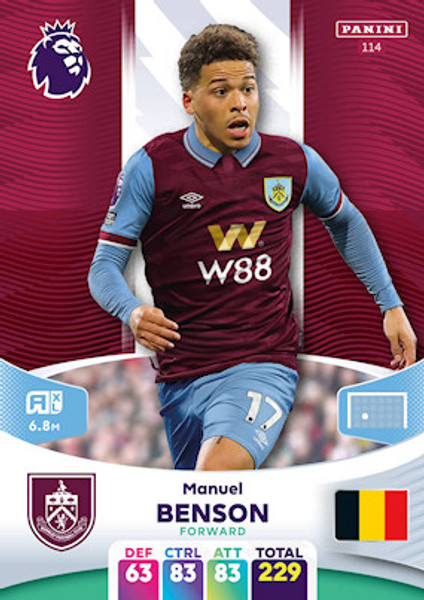 #114 Manuel Benson (Burnley) Adrenalyn XL Premier League 2024