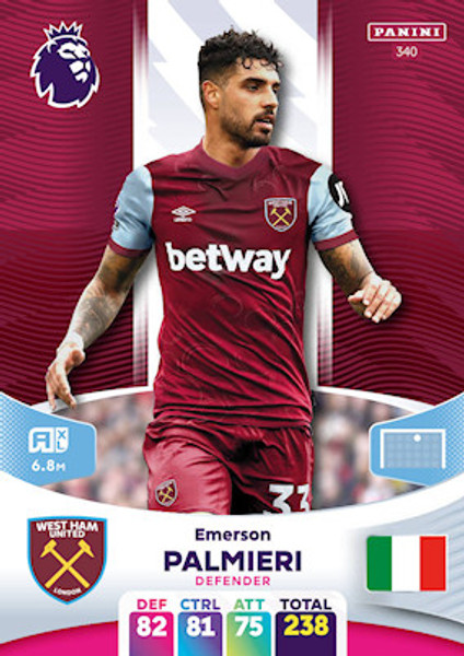 #340 Emerson Palmieri (West Ham United) Adrenalyn XL Premier League 2024