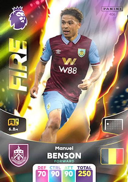 #406 Manuel Benson (Burnley) Adrenalyn XL Premier League 2024 FIRE