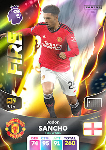 #407 Jadon Sancho (Manchester United) Adrenalyn XL Premier League 2024 FIRE
