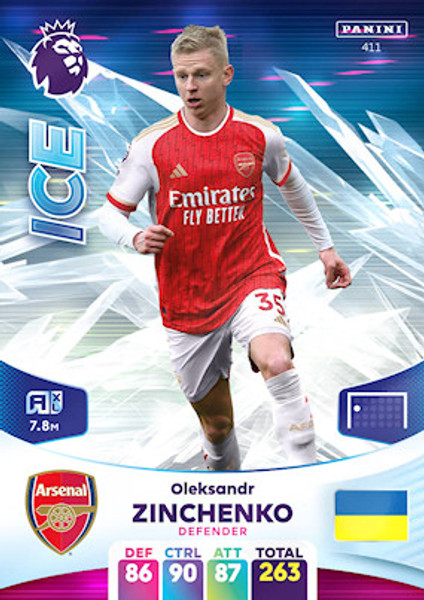 #411 Oleksandr Zinchenko (Arsenal) Adrenalyn XL Premier League 2024 ICE