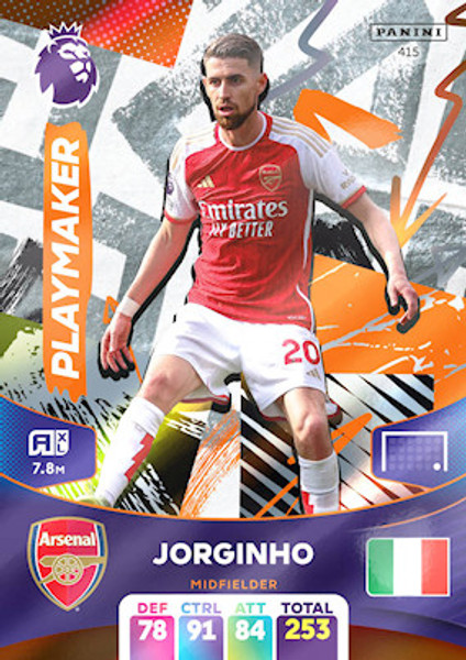 #415 Jorginho (Arsenal) Adrenalyn XL Premier League 2024 PLAYMAKER