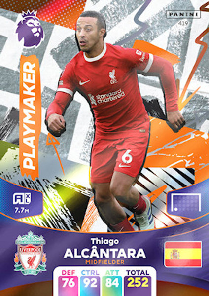 #419 Thiago Alcântara (Liverpool) Adrenalyn XL Premier League 2024 PLAYMAKER