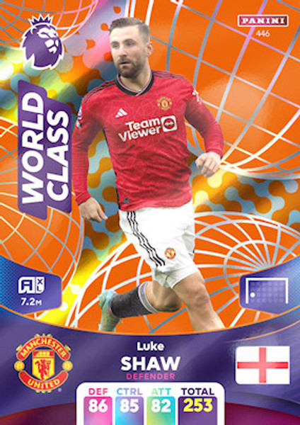 #446 Luke Shaw (Manchester United) Adrenalyn XL Premier League 2024 WORLD CLASS