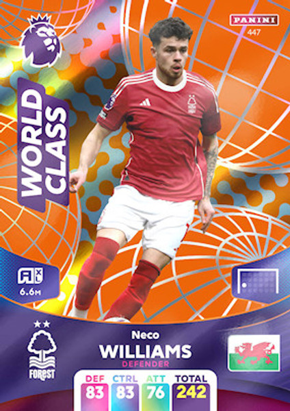 #447 Neco Williams (Nottingham Forest) Adrenalyn XL Premier League 2024 WORLD CLASS