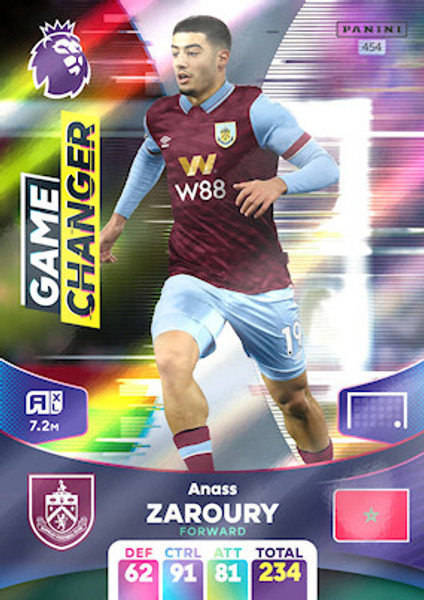 #454 Anass Zaroury (Burnley) Adrenalyn XL Premier League 2024 GAME CHANGER