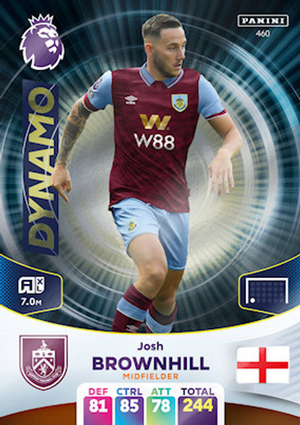 #460 Josh Brownhill (Burnley) Adrenalyn XL Premier League 2024 DYNAMO