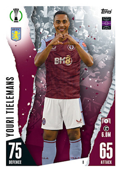 #8 Youri Tielemans (Aston Villa) Match Attax Champions League 2023/24