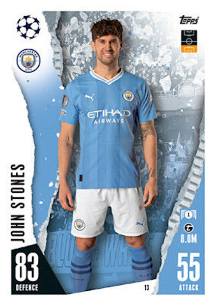 #13 John Stones (Manchester City) Match Attax Champions League 2023/24