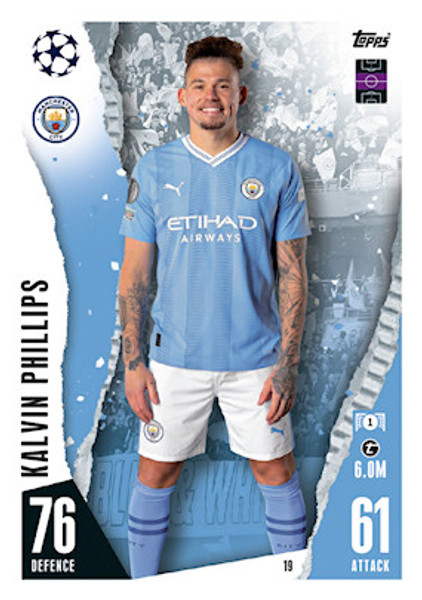 #19 Kalvin Phillips (Manchester City) Match Attax Champions League 2023/24