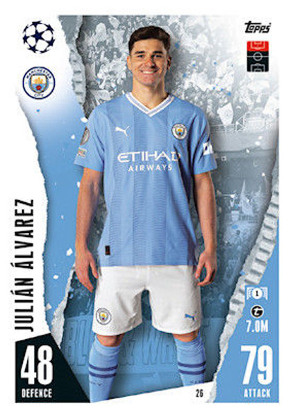 #26 Julian Alvarez (Manchester City) Match Attax Champions League 2023/24