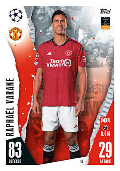 #48 Raphael Varane (Manchester United) Match Attax Champions League 2023/24