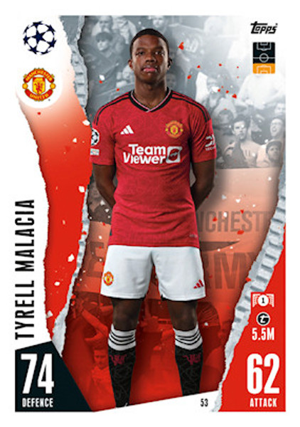 #53 Tyrell Malacia (Manchester United) Match Attax Champions League 2023/24