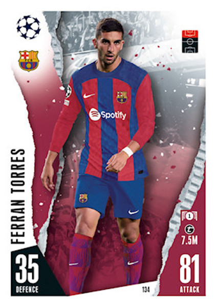 #134 Ferran Torres (FC Barcelona) Match Attax Champions League 2023/24