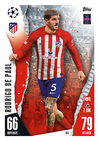#165 Rodrigo De Paul (Atlético de Madrid) Match Attax Champions League 2023/24