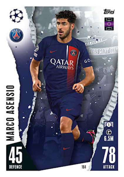 #184 Marcos Asensio (Paris Saint-Germain) Match Attax Champions League 2023/24