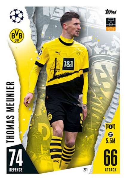 #211 Thomas Meunier (Borussia Dortmund) Match Attax Champions League 2023/24